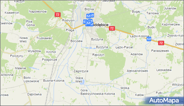 mapa Rąkczyn, Rąkczyn na mapie Targeo