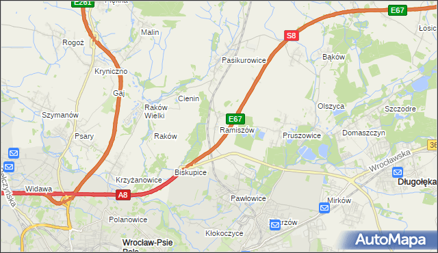 mapa Ramiszów, Ramiszów na mapie Targeo