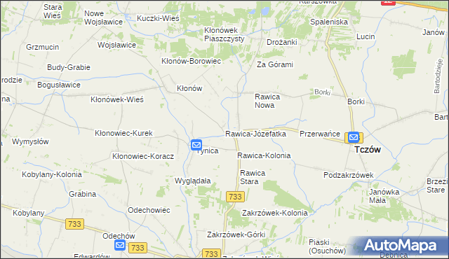 mapa Rawica-Józefatka, Rawica-Józefatka na mapie Targeo