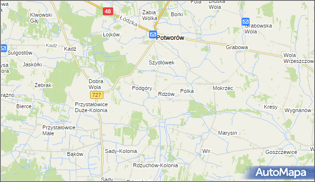 mapa Rdzów, Rdzów na mapie Targeo