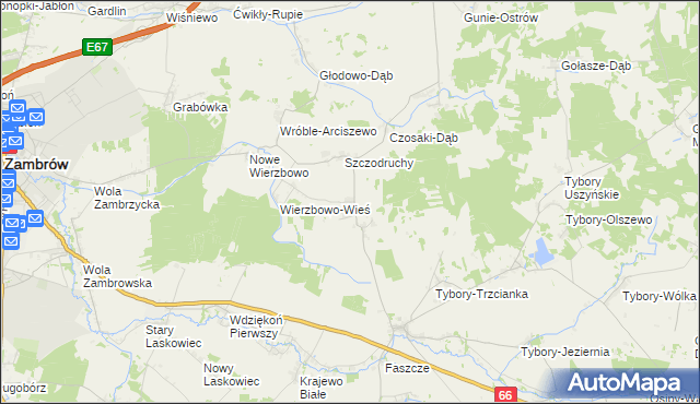 mapa Rębiszewo-Zegadły, Rębiszewo-Zegadły na mapie Targeo