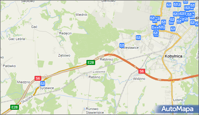 mapa Reblinko, Reblinko na mapie Targeo