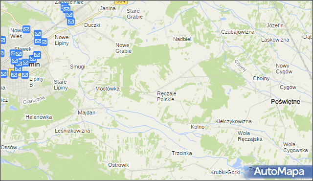 mapa Ręczaje Polskie, Ręczaje Polskie na mapie Targeo