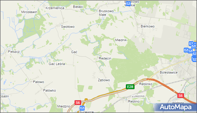 mapa Redęcin, Redęcin na mapie Targeo