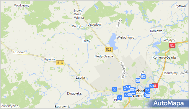 mapa Redy-Osada, Redy-Osada na mapie Targeo