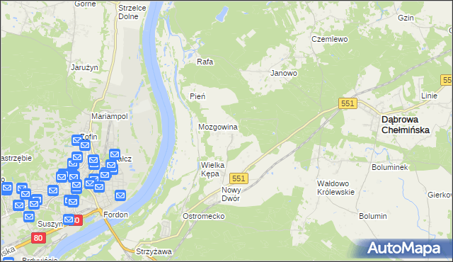 mapa Reptowo gmina Dąbrowa Chełmińska, Reptowo gmina Dąbrowa Chełmińska na mapie Targeo