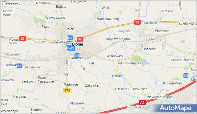 mapa Rokitno gmina Błonie, Rokitno gmina Błonie na mapie Targeo