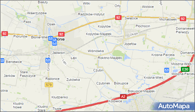 mapa Rokitno-Majątek, Rokitno-Majątek na mapie Targeo