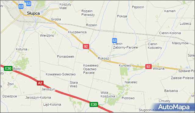 mapa Rokosz, Rokosz na mapie Targeo