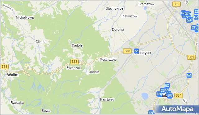 mapa Rościszów, Rościszów na mapie Targeo