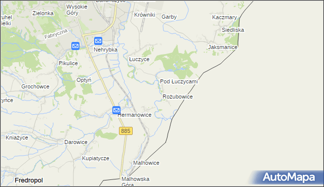 mapa Rożubowice, Rożubowice na mapie Targeo