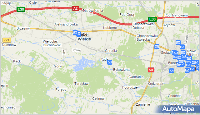 mapa Ruda gmina Dębe Wielkie, Ruda gmina Dębe Wielkie na mapie Targeo