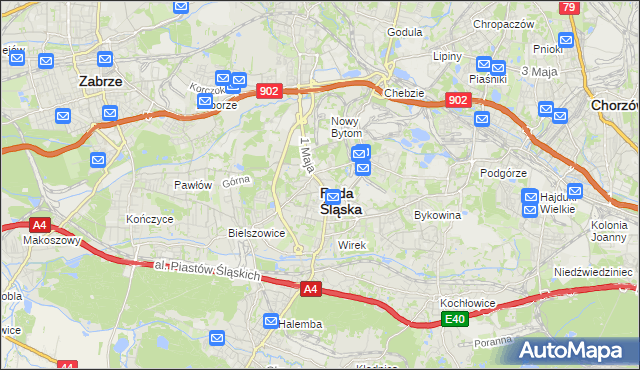 mapa Rudy Śląskiej, Ruda Śląska na mapie Targeo