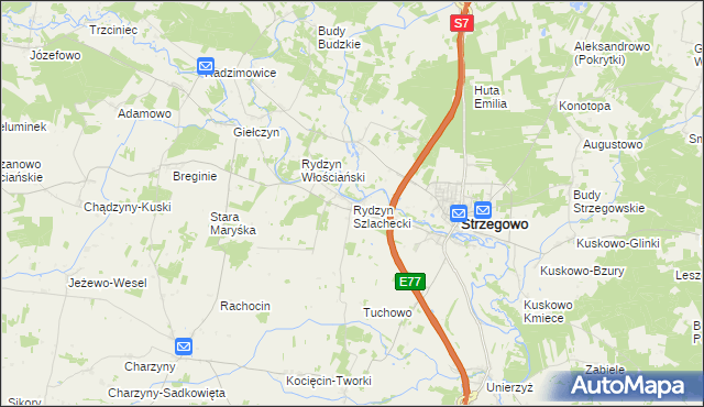 mapa Rydzyn Szlachecki, Rydzyn Szlachecki na mapie Targeo