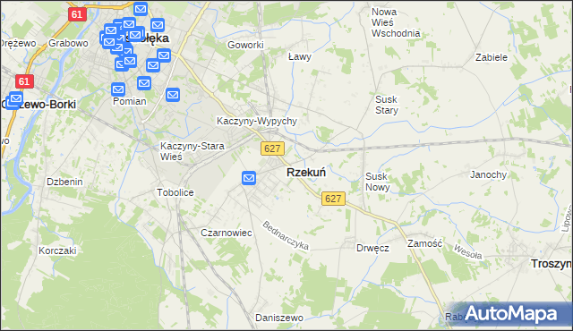 mapa Rzekuń, Rzekuń na mapie Targeo