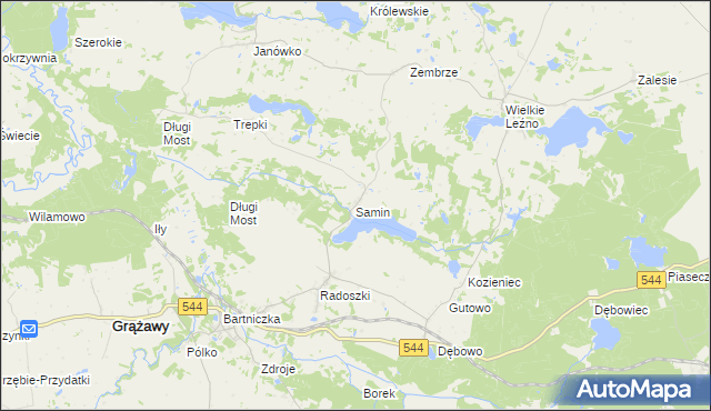 mapa Samin gmina Bartniczka, Samin gmina Bartniczka na mapie Targeo