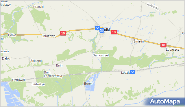 mapa Samostrzel gmina Sadki, Samostrzel gmina Sadki na mapie Targeo