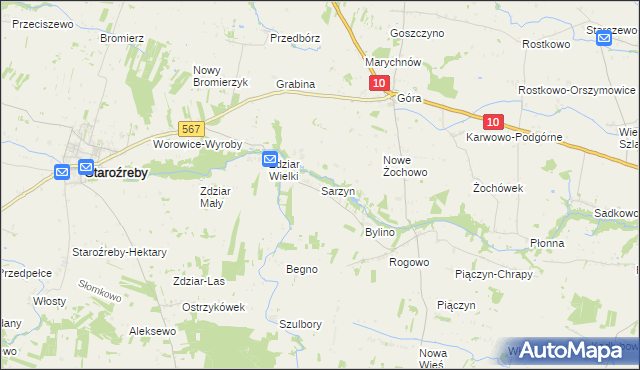 mapa Sarzyn, Sarzyn na mapie Targeo