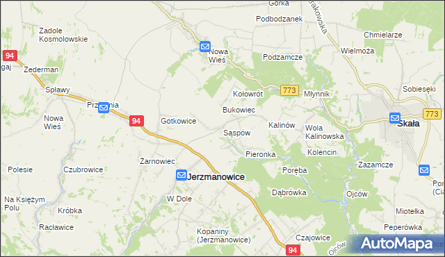 mapa Sąspów, Sąspów na mapie Targeo