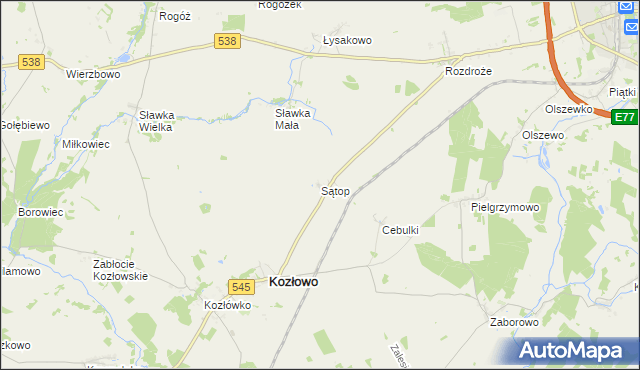 mapa Sątop, Sątop na mapie Targeo