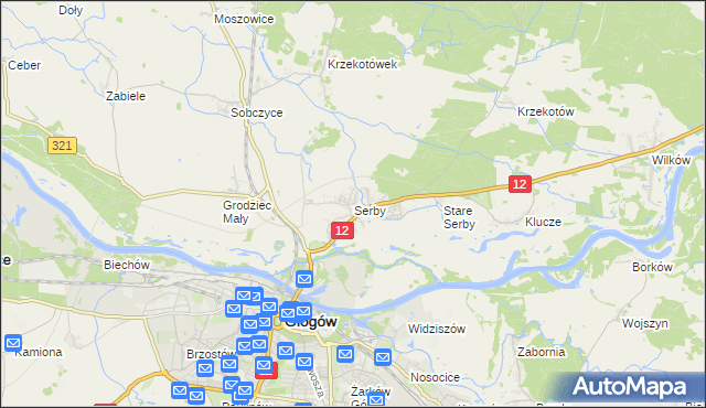 mapa Serby, Serby na mapie Targeo