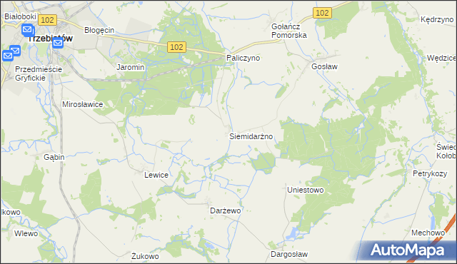 mapa Siemidarżno, Siemidarżno na mapie Targeo