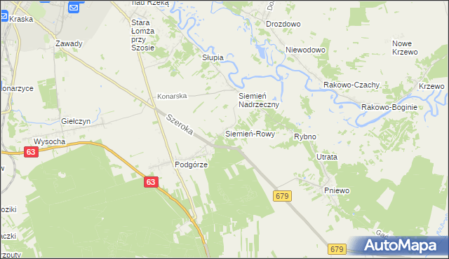 mapa Siemień-Rowy, Siemień-Rowy na mapie Targeo