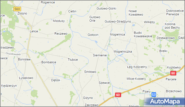 mapa Siemienie, Siemienie na mapie Targeo