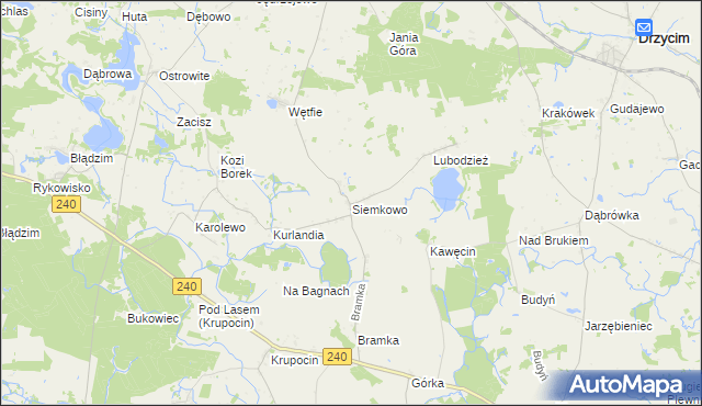 mapa Siemkowo, Siemkowo na mapie Targeo