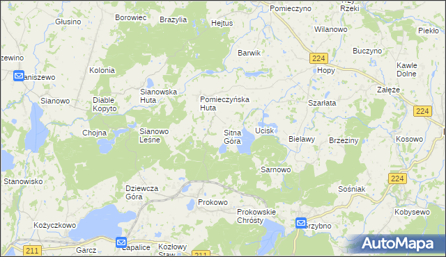 mapa Sitna Góra, Sitna Góra na mapie Targeo