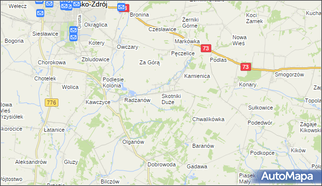 mapa Skotniki Duże, Skotniki Duże na mapie Targeo