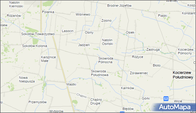 mapa Skowroda Północna, Skowroda Północna na mapie Targeo