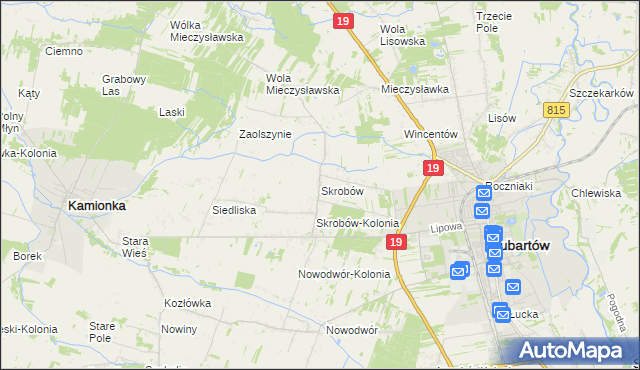 mapa Skrobów, Skrobów na mapie Targeo