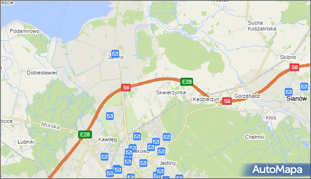 mapa Skwierzynka, Skwierzynka na mapie Targeo