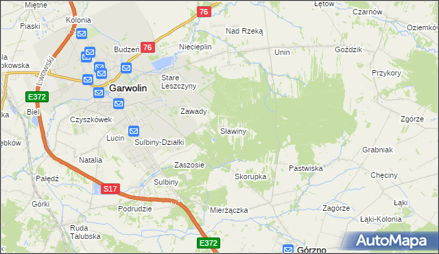 mapa Sławiny, Sławiny na mapie Targeo