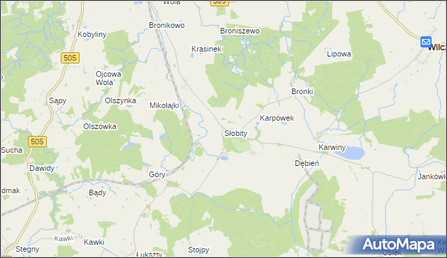 mapa Słobity, Słobity na mapie Targeo