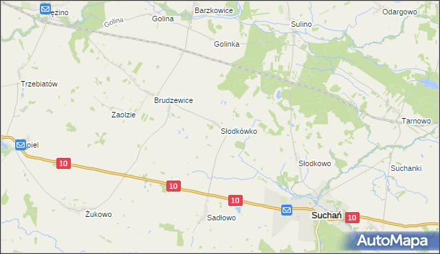 mapa Słodkówko, Słodkówko na mapie Targeo