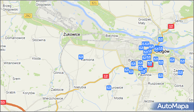 mapa Słone gmina Żukowice, Słone gmina Żukowice na mapie Targeo