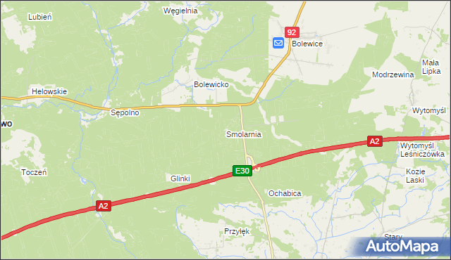 mapa Smolarnia gmina Miedzichowo, Smolarnia gmina Miedzichowo na mapie Targeo