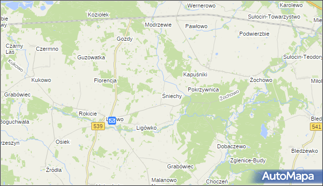 mapa Śniechy, Śniechy na mapie Targeo