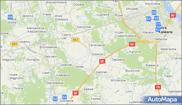 mapa Sobików, Sobików na mapie Targeo