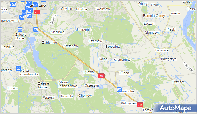 mapa Solec gmina Góra Kalwaria, Solec gmina Góra Kalwaria na mapie Targeo