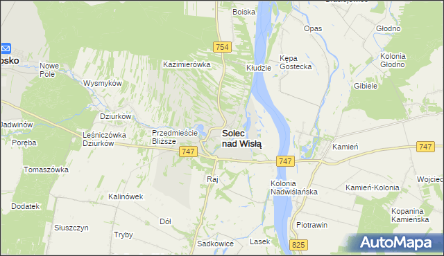 mapa Solec nad Wisłą, Solec nad Wisłą na mapie Targeo