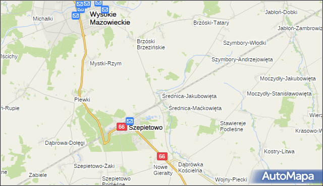 mapa Średnica-Jakubowięta, Średnica-Jakubowięta na mapie Targeo