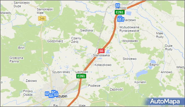 mapa Stanisławka gmina Szubin, Stanisławka gmina Szubin na mapie Targeo