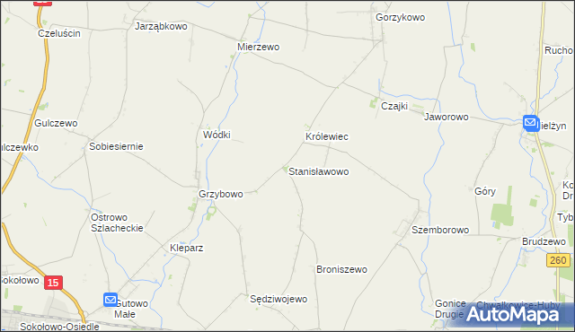 mapa Stanisławowo gmina Września, Stanisławowo gmina Września na mapie Targeo