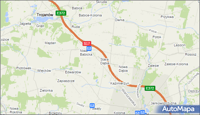 mapa Stara Dąbia, Stara Dąbia na mapie Targeo