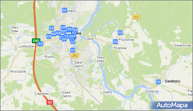 mapa Stara Wieś gmina Nowa Sól, Stara Wieś gmina Nowa Sól na mapie Targeo