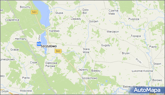 mapa Stara Wola gmina Szczutowo, Stara Wola gmina Szczutowo na mapie Targeo