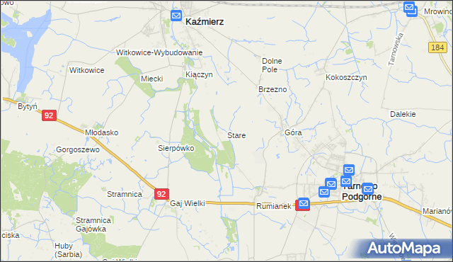 mapa Stare gmina Kaźmierz, Stare gmina Kaźmierz na mapie Targeo